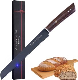 9 Inches Bread Knife Serrated Edge High Carbon Stainless Steel Forged Cutter for Homemade Crusty Bread Amazon Platform Banned