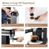 20 Bar Espresso Machine, 1350W High Performance, 1.4 Detachable transparent water tank, Thermo block beating system, With safety valve