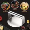 1pc, Handheld Burger Press, Stainless Steel Hamburger Press, Manual Meat Press, Steak Press, Grilling Meat Press, Dumpling Skin Pressing Tool, Round K