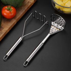 Stainless Steel Manual Potato Press; Baby Food Masher; Wavy Potato Press (Coloe: Wave hole)