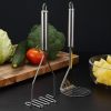 Stainless Steel Manual Potato Press; Baby Food Masher; Wavy Potato Press