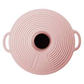 1pc Silicone Fresh-keeping Lid; Spill-proof; Leak-proof And Dust-proof Silicone Pot Lid; Cutlery Silicone Pot Lid (Color: Nordic Pink)