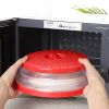 1 Pc Collapsible Microwave Splash Guard; Round Ventilated Collapsible Microwave Food Cover With Easy Grip Handle; Food Filter Dishwasher Safe